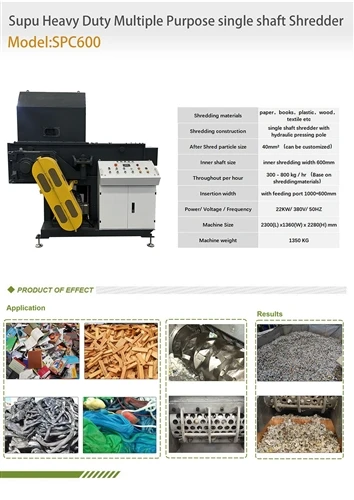 Single-Shaft Heavy-Duty Crusher Designed For Industrial Waste, Fitted With PL...